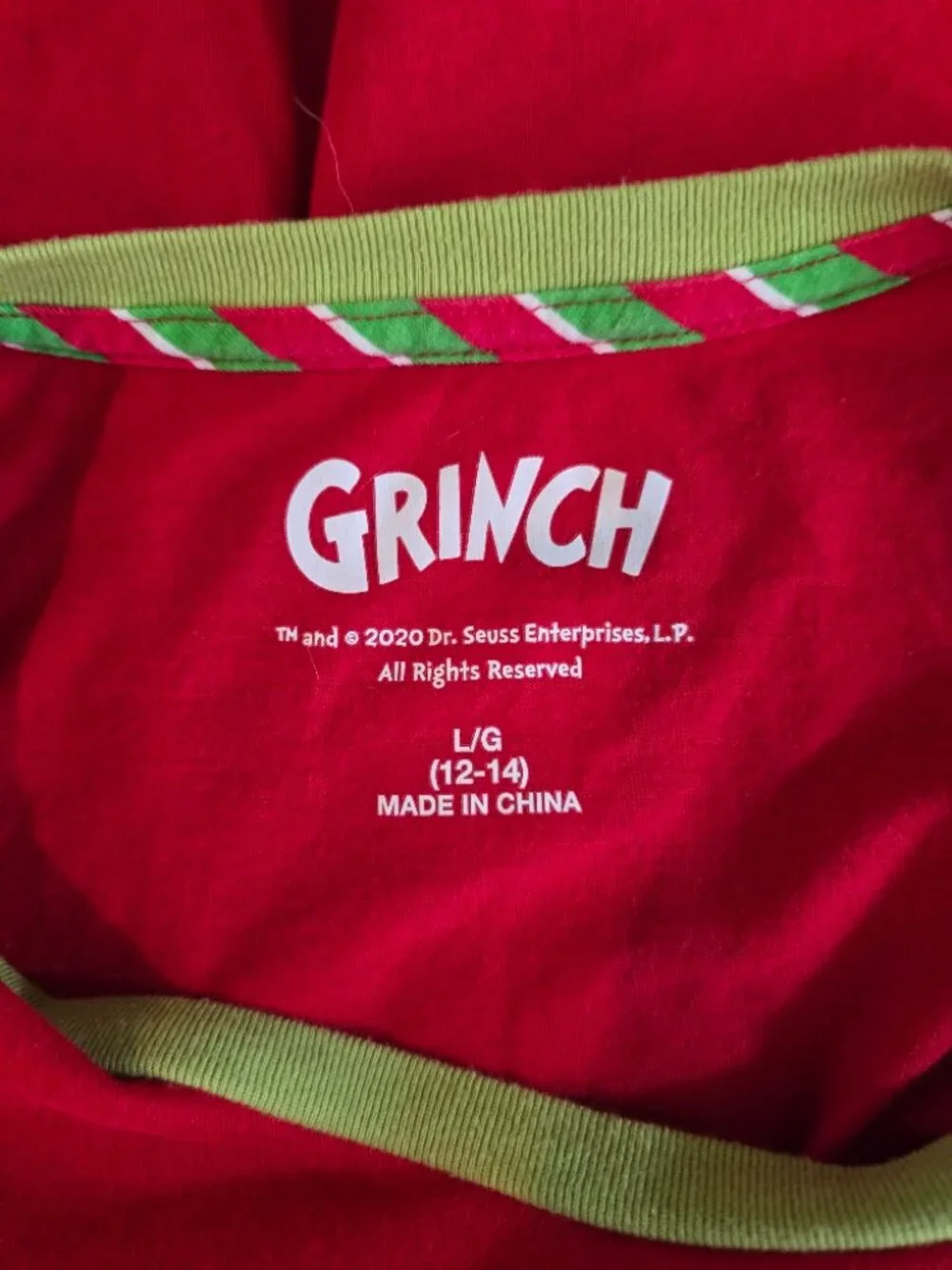 Official Grinch Merry Grinchmas Long Sleeve Christmas Shirt Youth Large 12-14